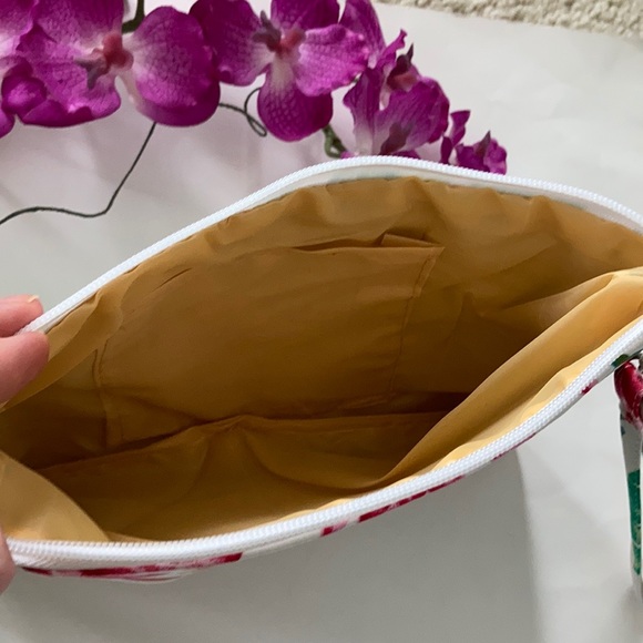 Monstera/Palm Leaf/Floral Print Wristlet/Cosmetic Bag - Picture 4 of 8